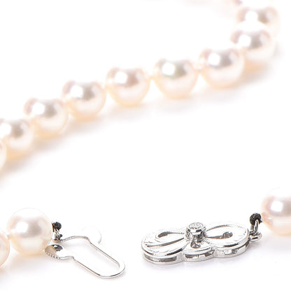 Mikimoto 18K White Gold Akoya 7.5mm 22 Inch Pearl Strand Necklace Earring Set 12 of 13