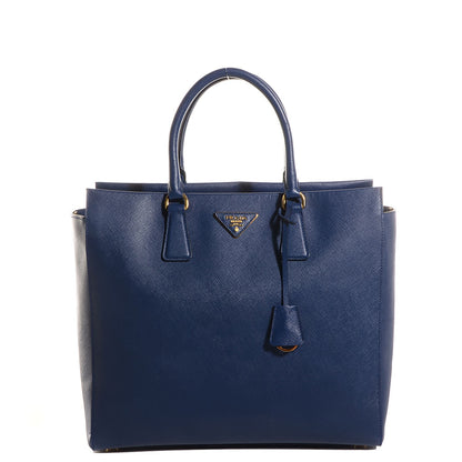 Prada Saffiano Lux Double Handle Shopping Tote Bluette 1 of 10