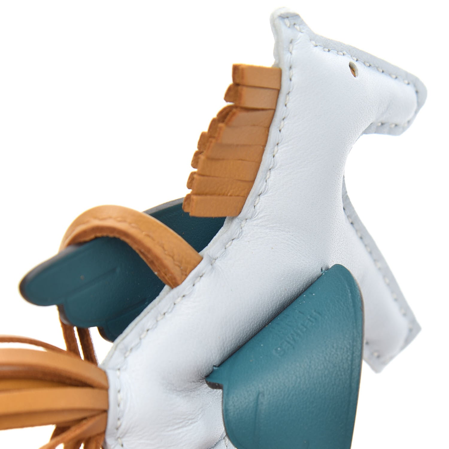 Hermes Milo Lambskin Grigri Rodeo Pegase Horse Bag Charm PM Bleu Brume Sesame Vert Bosphore 3 of 3