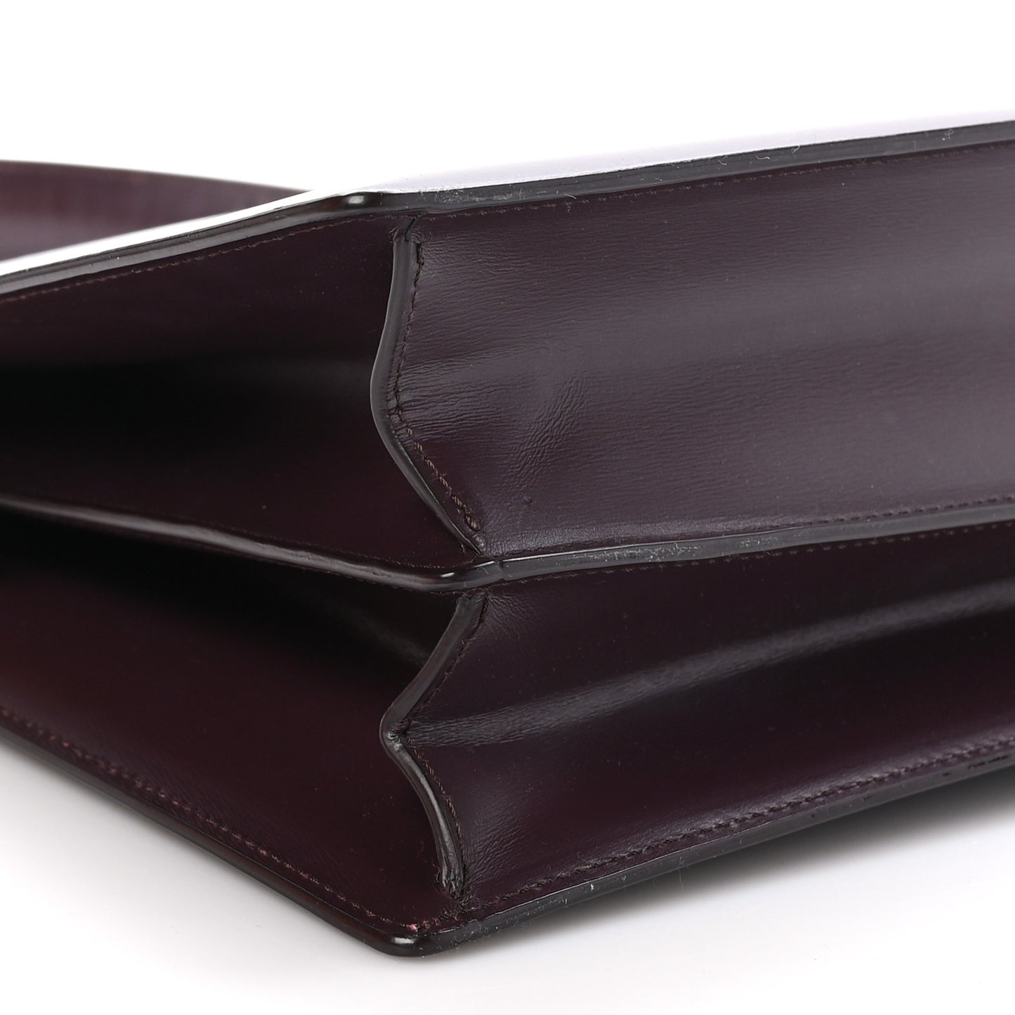 Patina Box Calfskin Medium Clasp Bag Bordeaux