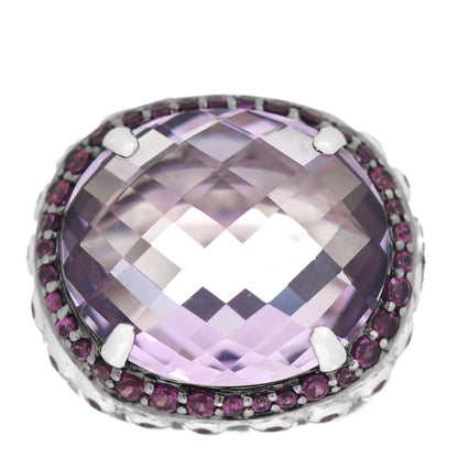 John Hardy Sterling Silver Amethyst Pink Tourmaline Bamboo Dome Ring 55 7.25 1 of 5