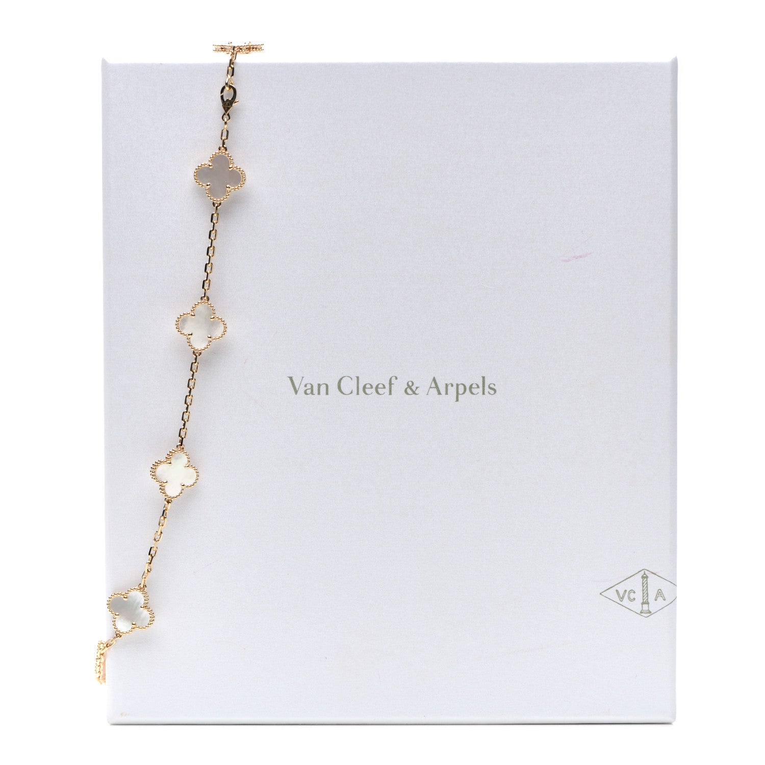 Van Cleef & Arpels 18K Yellow Gold Mother of Pearl 10 Motifs Vintage Alhambra Necklace 8 of 8