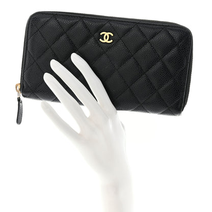 Chanel Caviar Quilted Large Gusset Zip Around Wallet Black 2 of 19