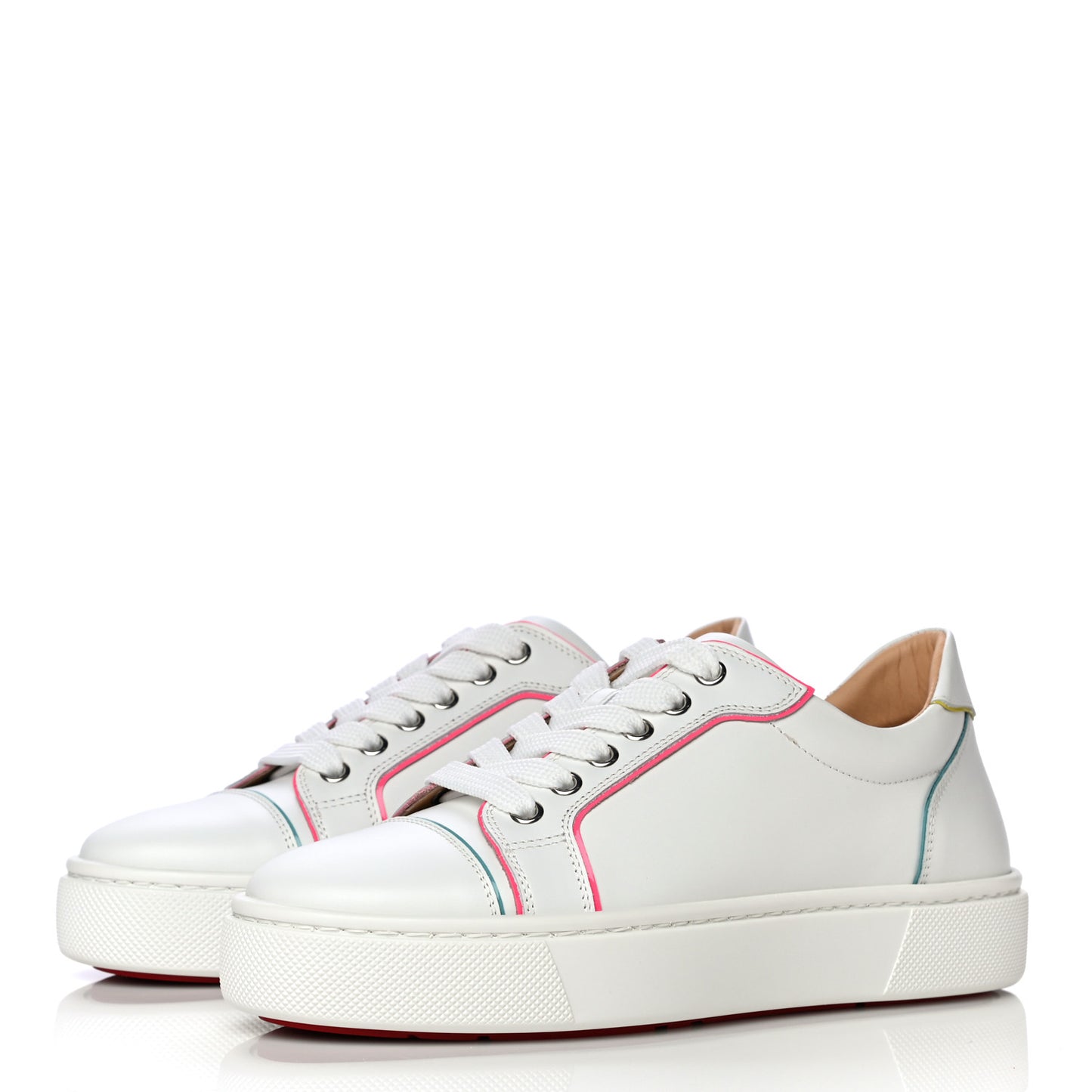 Calfskin Patent Vieirissima Flat Sneakers 36.5 White Multi