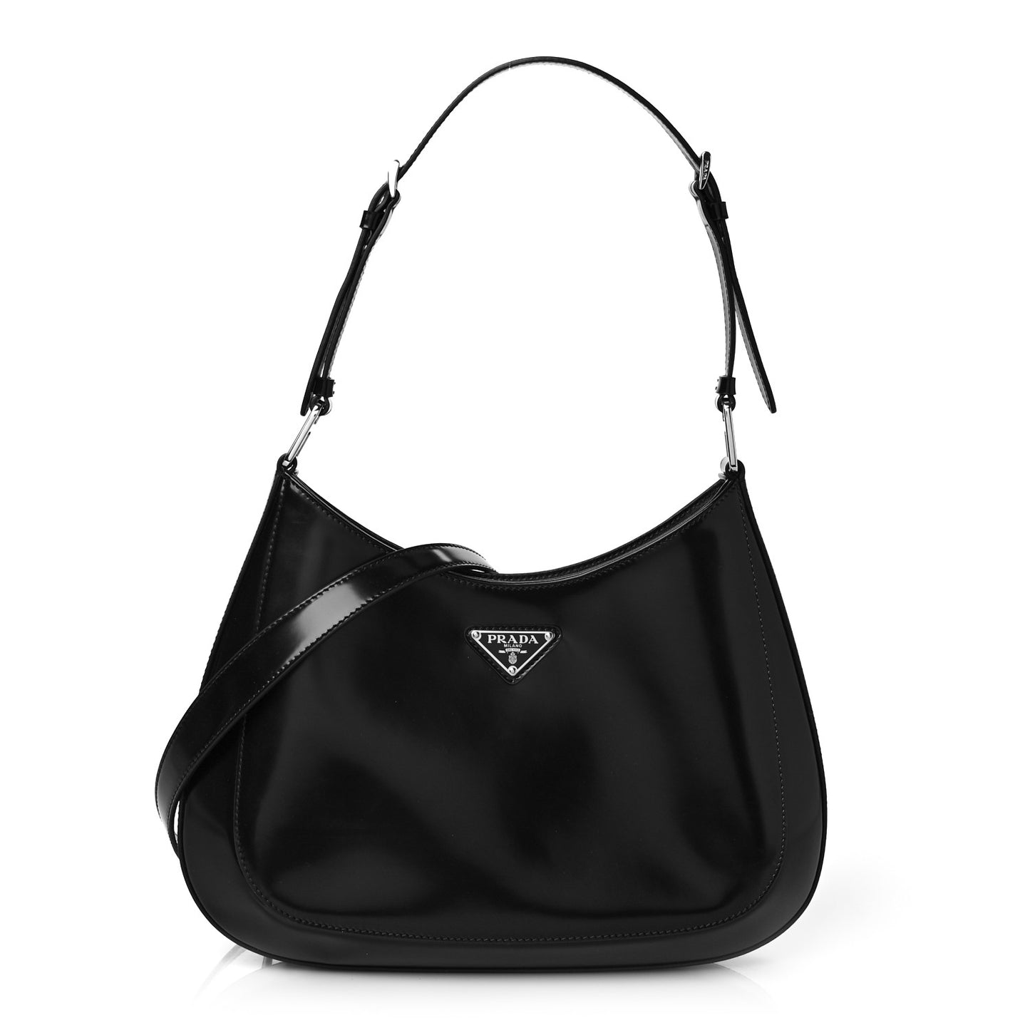Spazzolato Cleo Adjustable Strap Shoulder Bag Black