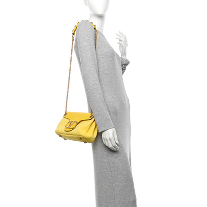 Valentino Garavani Nappa Stud Sign Shoulder Bag Bright Lemon 2 of 13