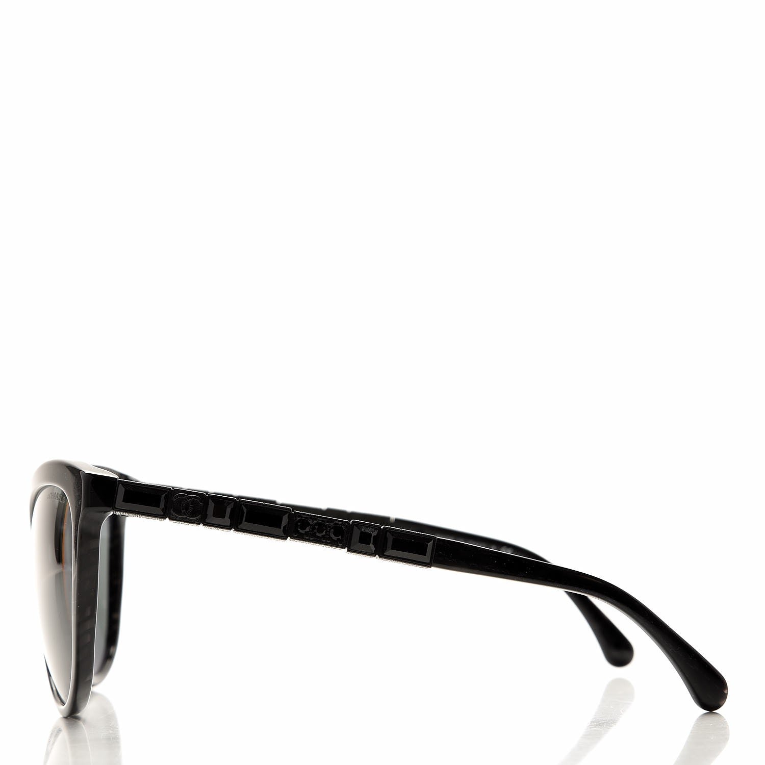 Chanel Crystal Baguette Cat Eye Bijou Sunglasses 5307-B Black 3 of 9