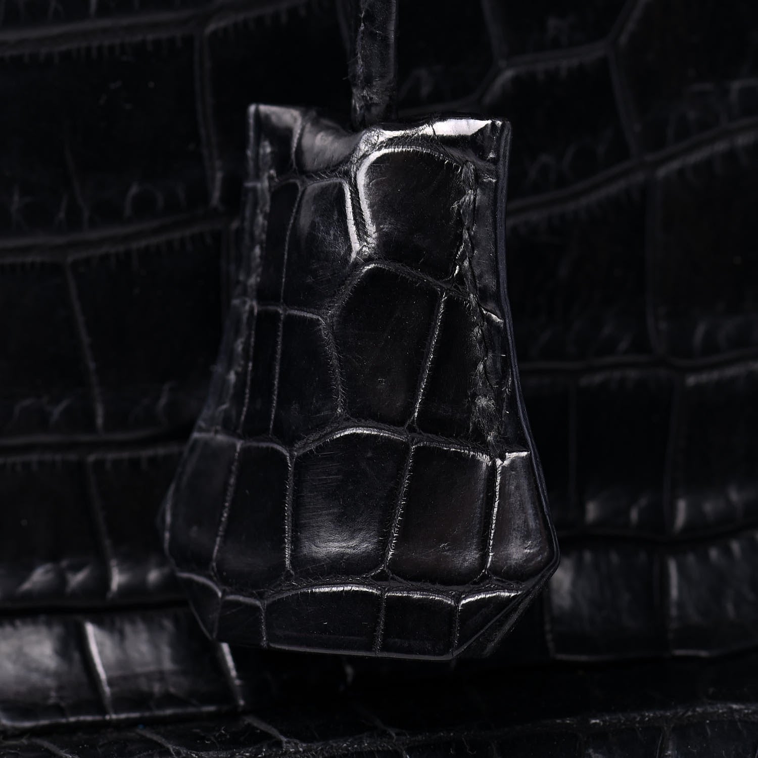 Hermes Matte Porosus Crocodile Birkin 35 Black 30 of 31