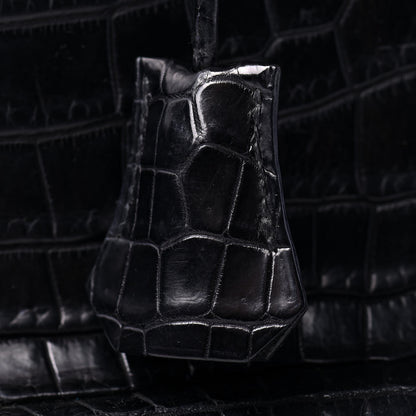Hermes Matte Porosus Crocodile Birkin 35 Black 30 of 31