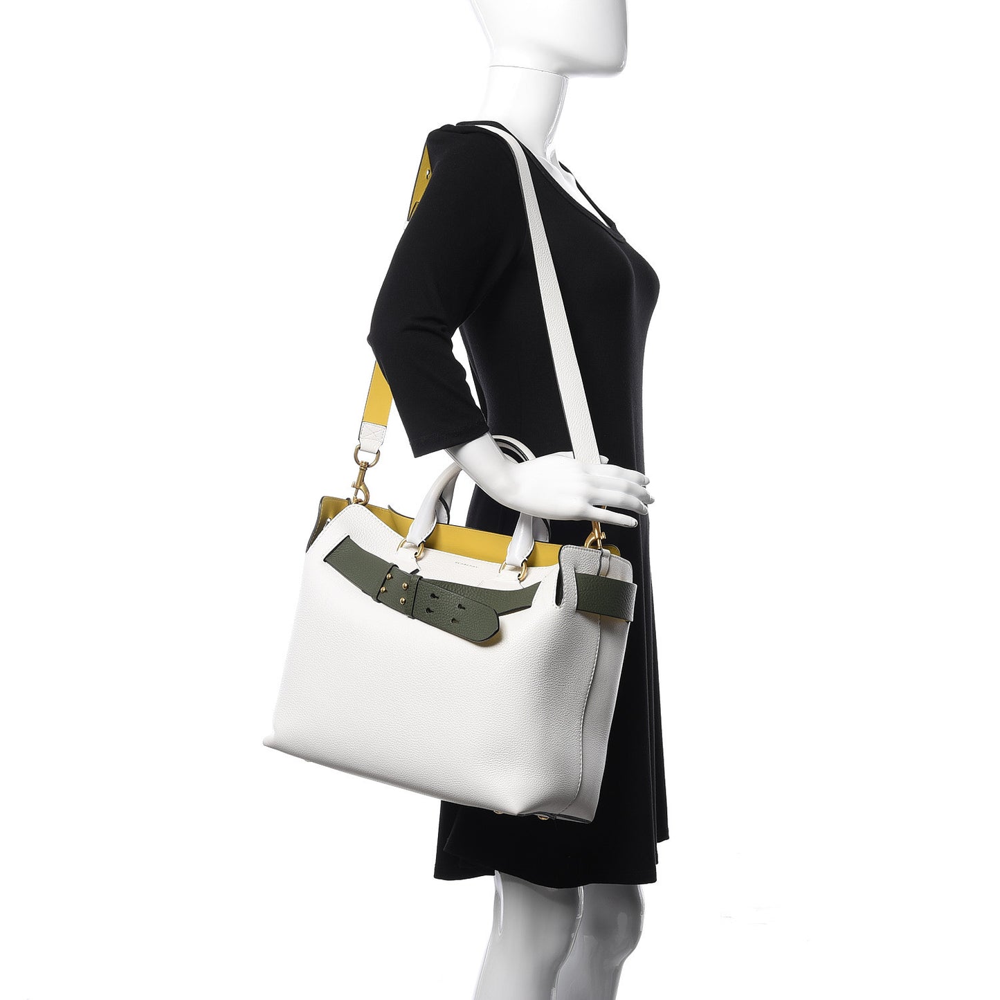 Soft Grain Calfskin Medium Belt Bag Chalk White