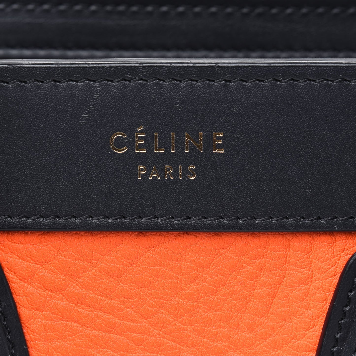 Elephant Calfskin Nano Tri-Color Luggage Bright Orange