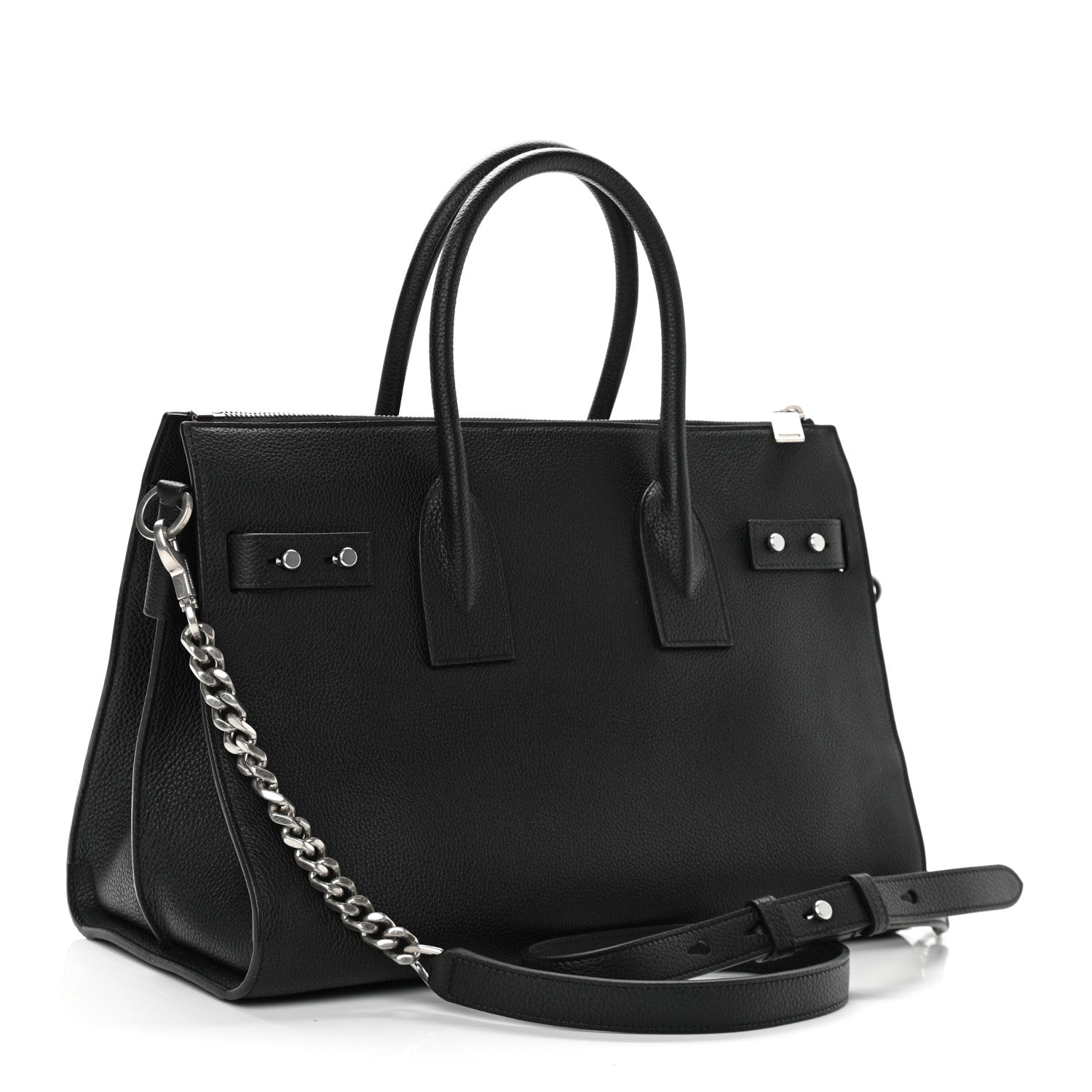 Saint Laurent Grained Calfskin Small Supple Sac De Jour Duffle Black 3 of 11