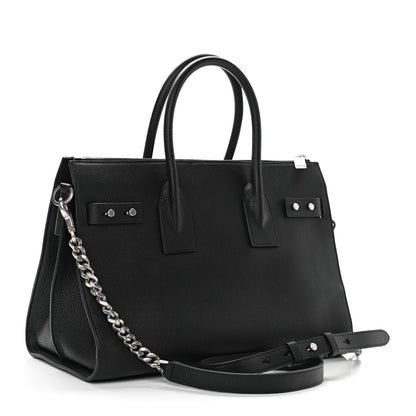 Saint Laurent Grained Calfskin Small Supple Sac De Jour Duffle Black 3 of 11