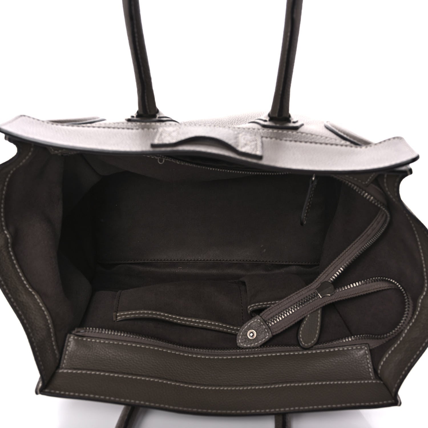 Celine Drummed Calfskin Mini Luggage Souris 5 of 17