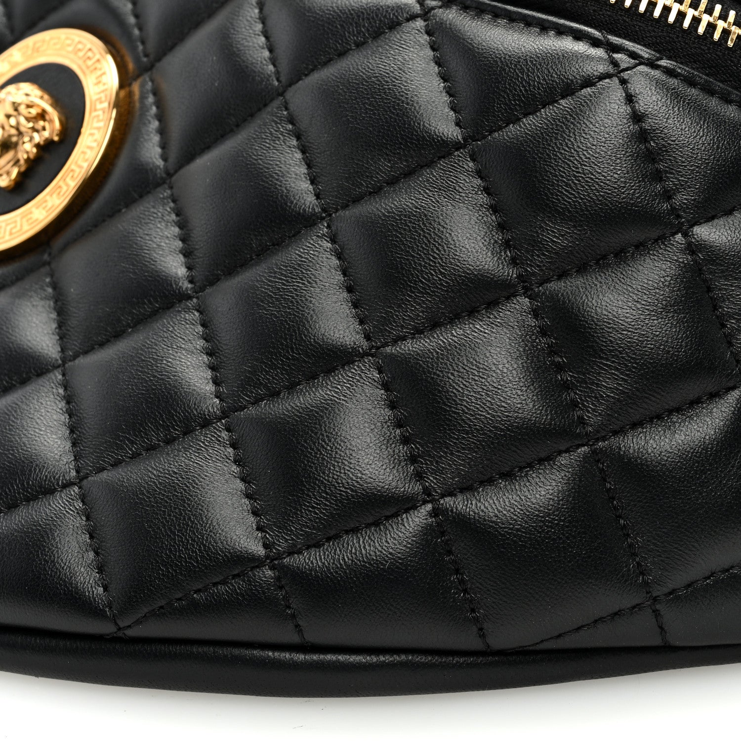 Versace Nappa Quilted Medusa Belt Bag Black 9 of 9