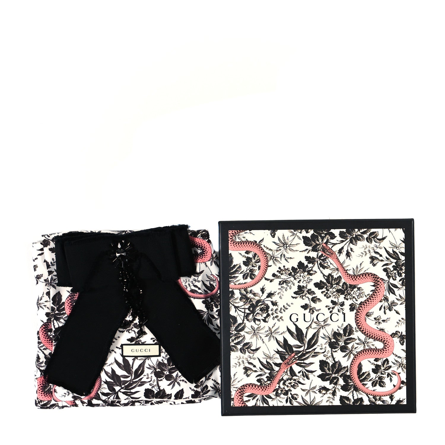 Gucci Grosgrain Crystal Bow Brooch Black 5 of 5