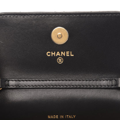 Chanel Lambskin Quilted Pearl Crush Clutch With Chain Black 6 of 11