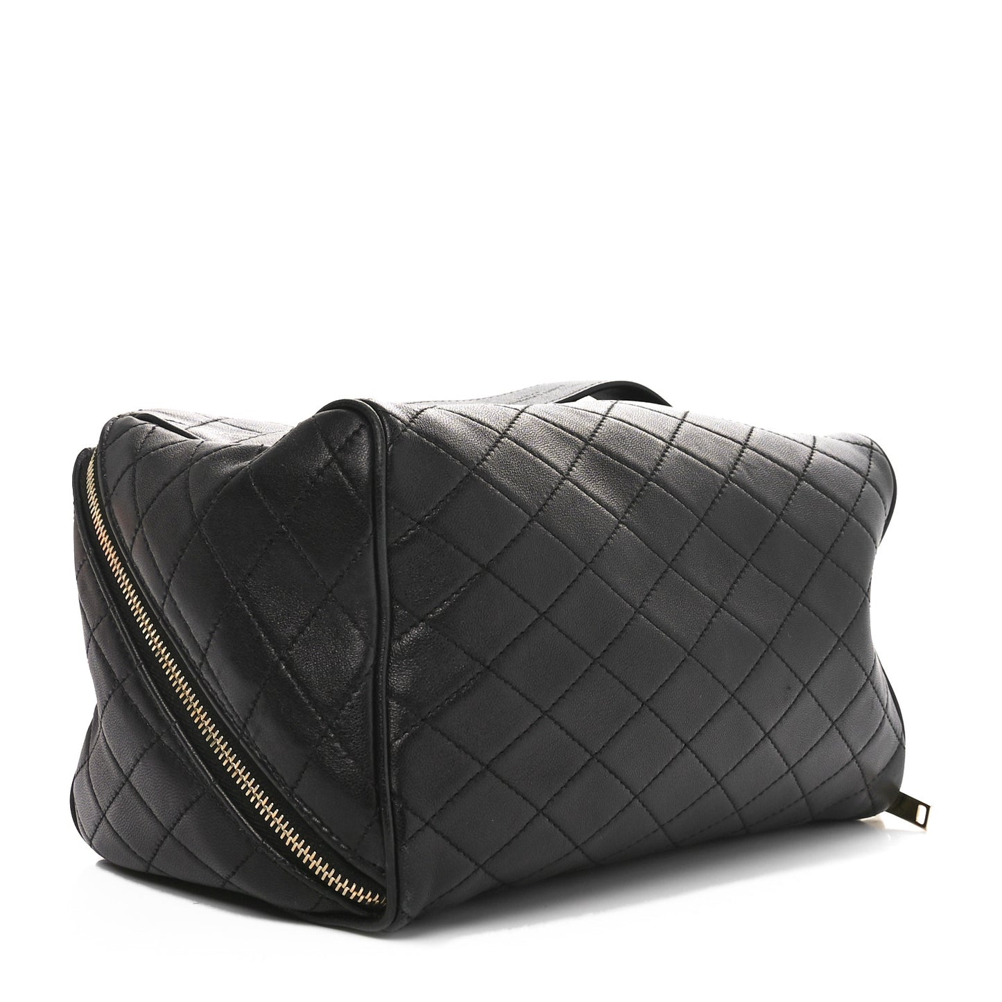 Lambskin Quilted Gaby Vanity Case Black