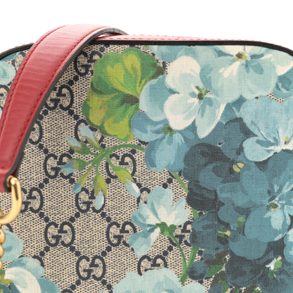 Gucci GG Supreme Monogram Blooms Mini Chain Shoulder Bag Beige Blue Navy Hibiscus Red 8 of 14