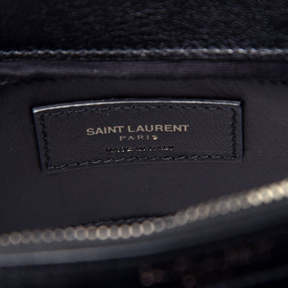 Saint Laurent Calfskin Matelasse Diamond Quilted Monogram Medium College Bag Black 7 of 10