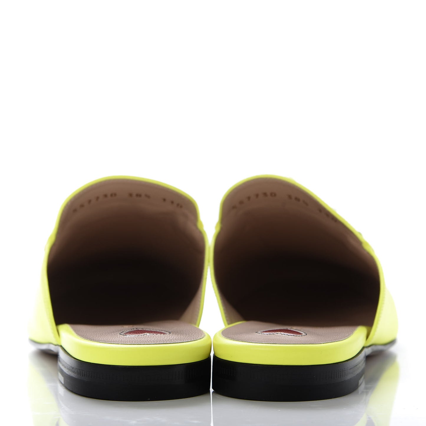 Calfskin Womens Princetown Slippers 38.5 Yellow Fluo