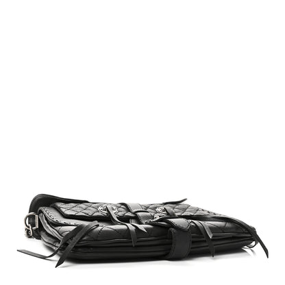 Chanel Goatskin Quilted Paris Dallas Saddle Bag Black 8 of 21