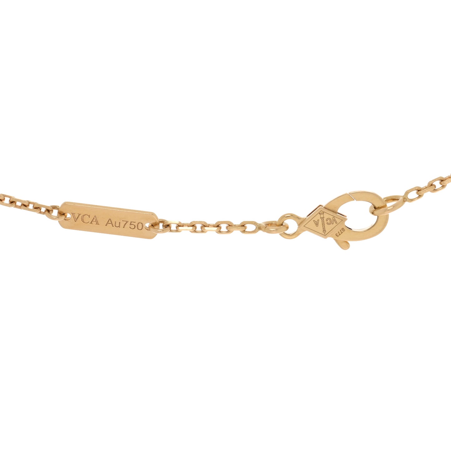 18K Yellow Gold Mother of Pearl Vintage Alhambra Pendant Necklace