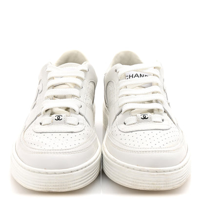 Chanel Calfskin CC Womens Sneakers 38 White 3 of 10