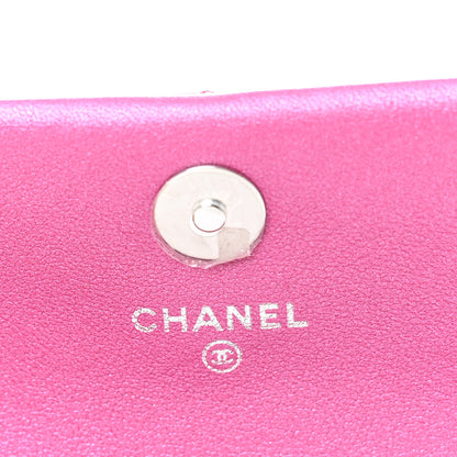 Chanel Patent Lambskin Quilted CC Hook Card Holder Pink 6 of 9