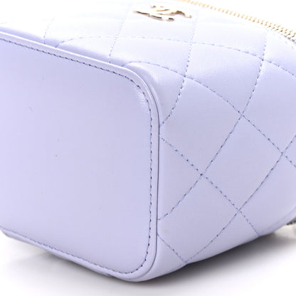Chanel Lambskin Quilted Top Handle Mini Vanity Case With Chain Light Purple 10 of 10
