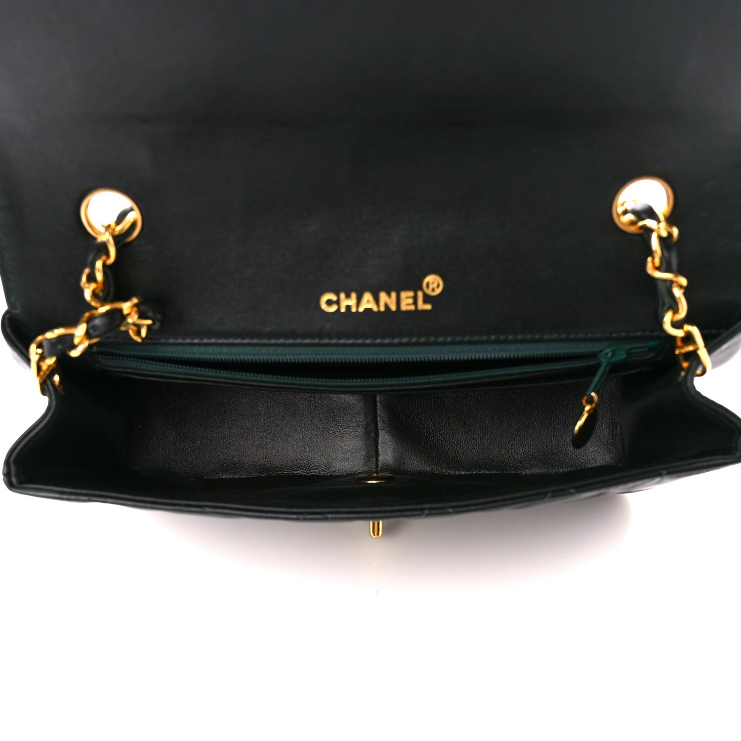 Chanel Lambskin Quilted Medium Single Flap Green 5 of 11