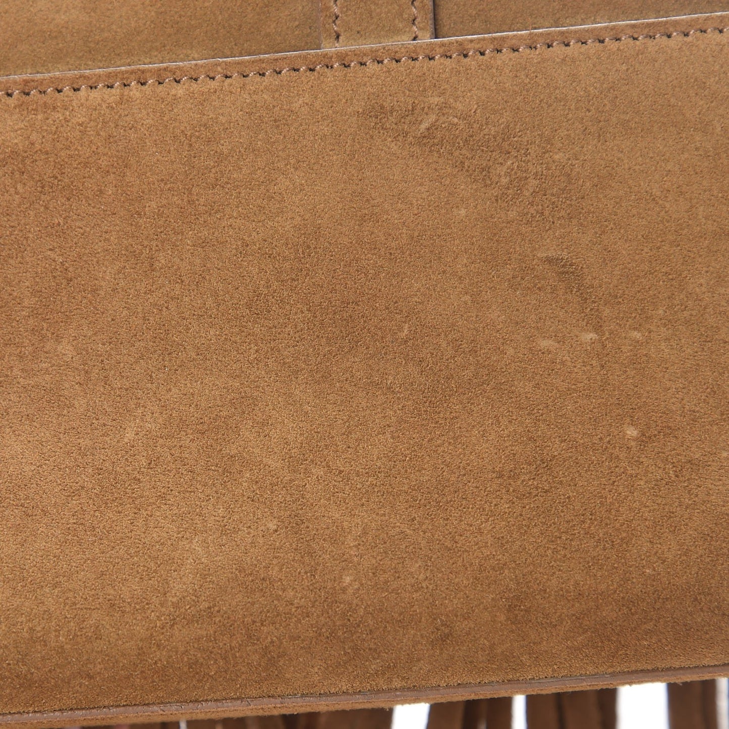 Suede Fringe Baby Monogram Satchel Light Ocre