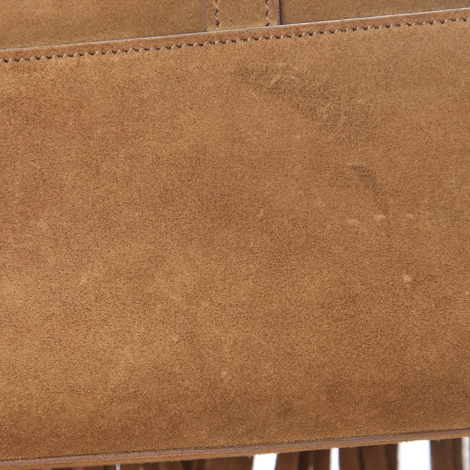 Saint Laurent Suede Fringe Baby Monogram Satchel Light Ocre 10 of 11