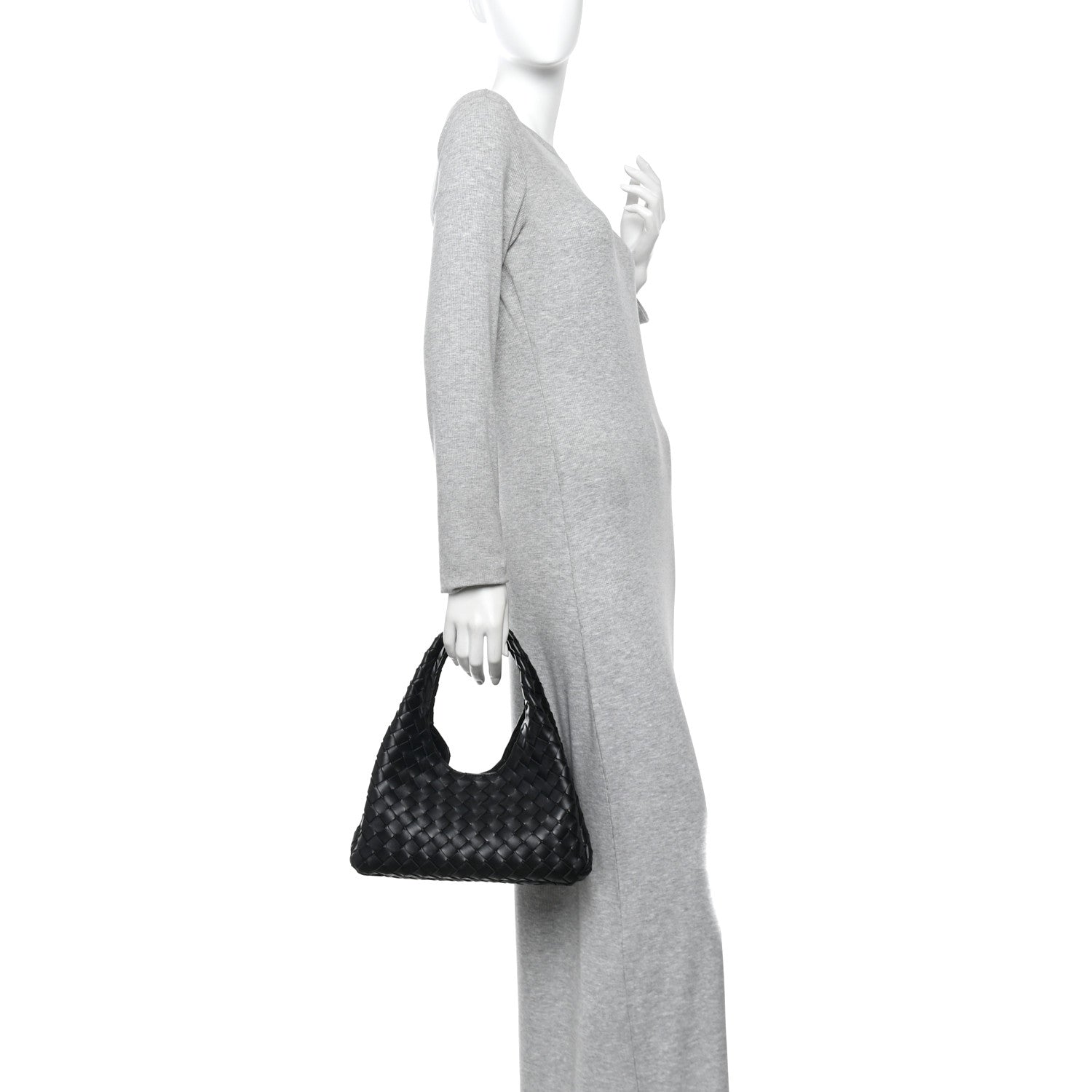 Bottega Veneta Nappa Intrecciato Small Campana Shoulder Bag Black 2 of 9