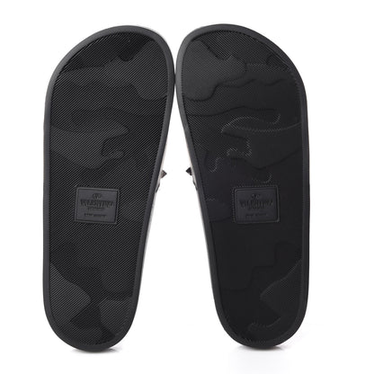 Valentino Garavani Rubber Rockstud Slide Sandals 40 Black 5 of 7