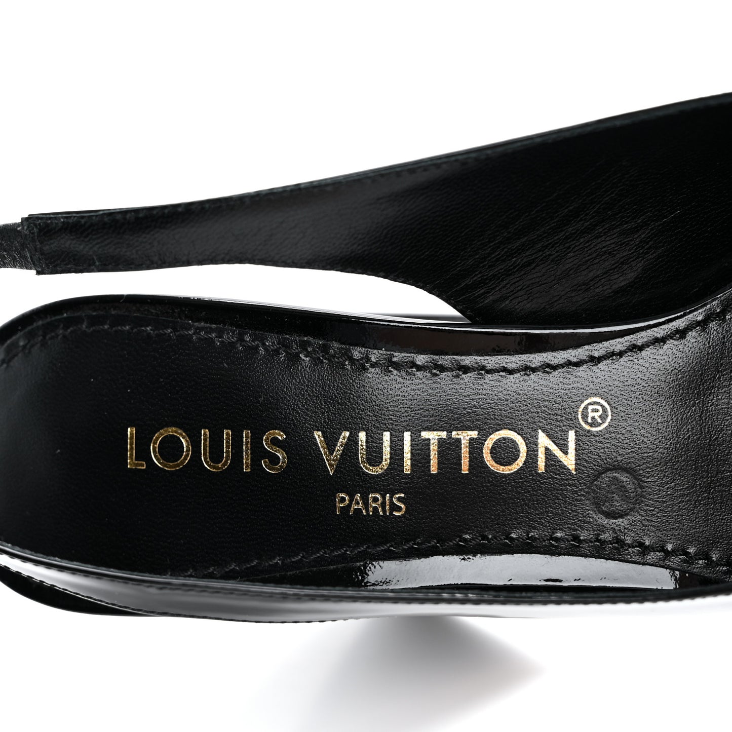 Patent Calfskin Shake Slingback Pumps 36 Black