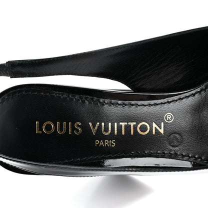 Louis Vuitton Patent Calfskin Shake Slingback Pumps 36 Black 8 of 10