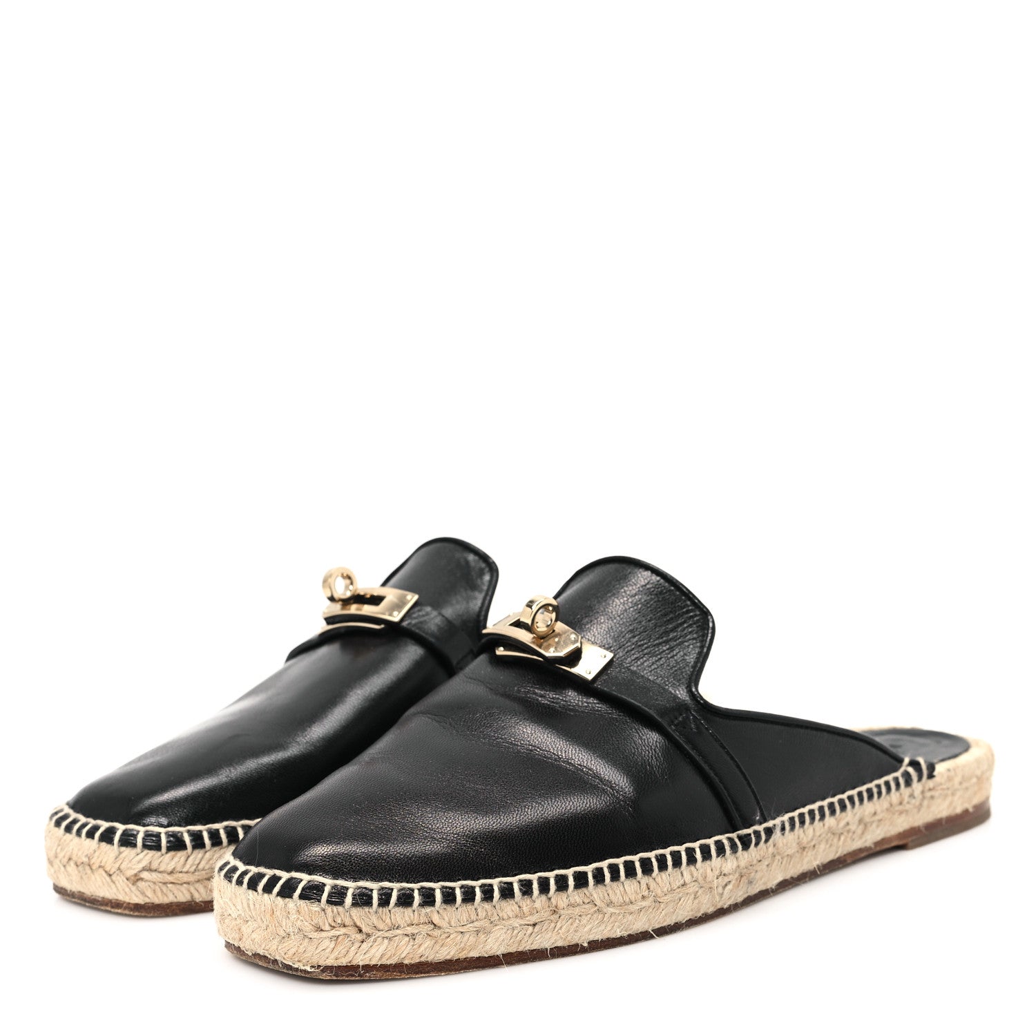 Hermes Goatskin Feria Espadrille 41 Black 4 of 10