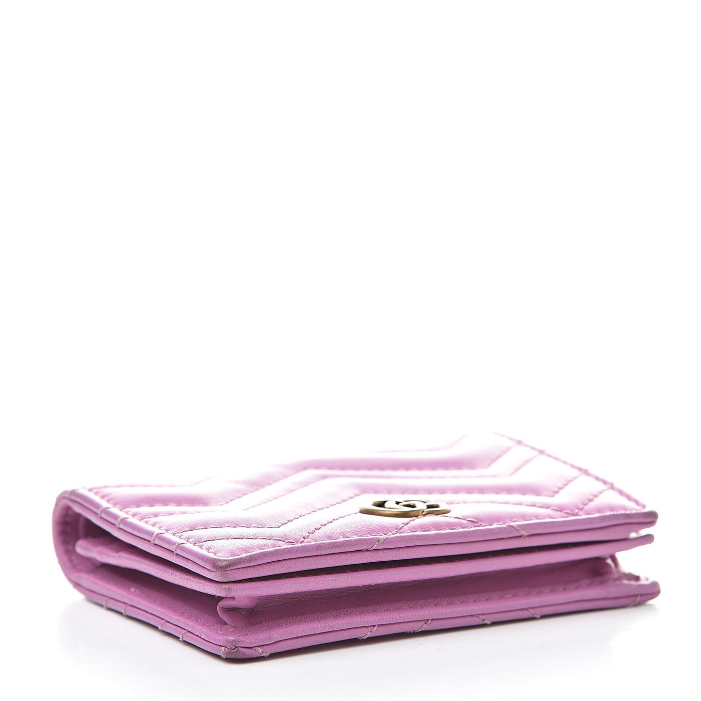 Calfskin Matelasse GG Marmont Card Case Candy Mousse