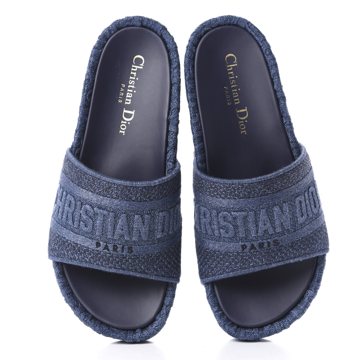 Christian Dior Oblique Denim D-Way Platform Sandal 38 Blue 5 of 11