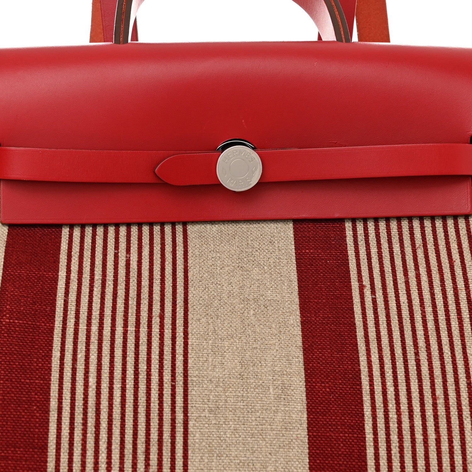 Hermes Vache Hunter Toile H Vibration Herbag a Dos Retourne Backpack Bordeaux Ficelle Rouge Piment 10 of 13