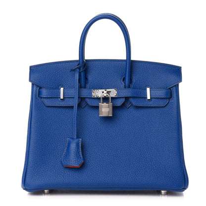 Hermes Togo Verso Birkin 25 Bleu Royal Capucine 1 of 35