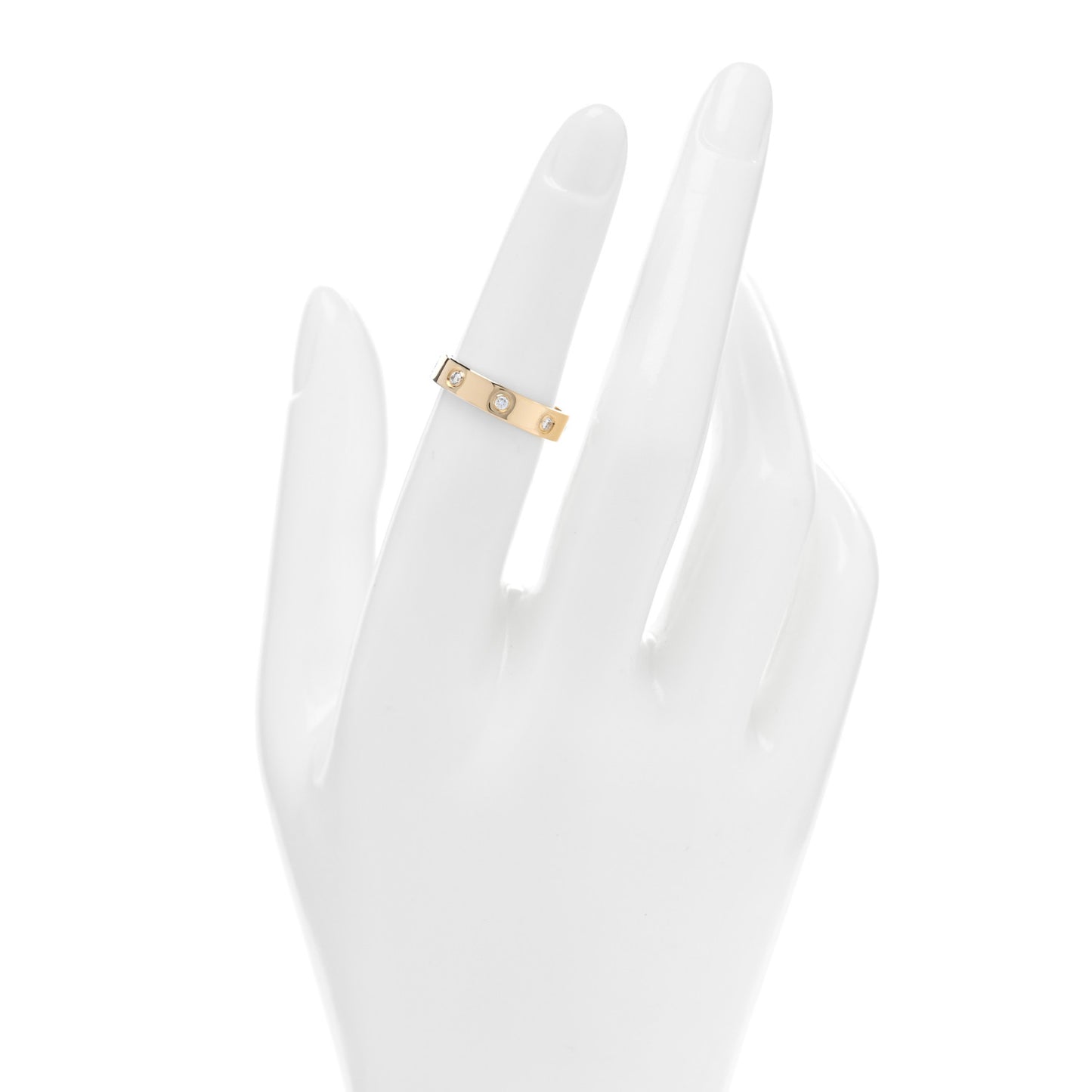18K Yellow Gold 8 Diamond 4mm LOVE Wedding Band Ring 51 5.75