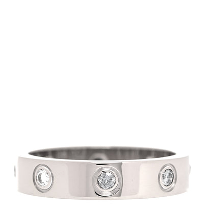 Cartier 18K White Gold 8 Diamond 4mm LOVE Wedding Band Ring 48 4.5 6 of 10