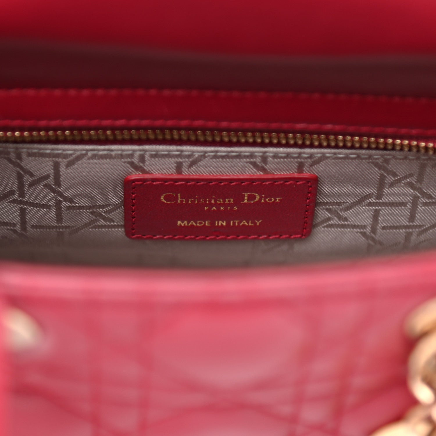 Christian Dior Lambskin Cannage Small Lucky Badges My Lady Dior Red 6 of 10