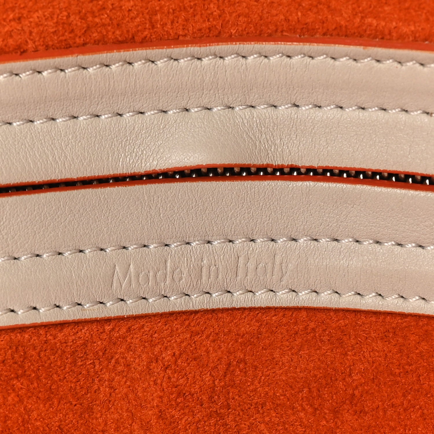 Celine Smooth Calfskin Medium Phantom Luggage Chalk Orange Trim 8 of 17