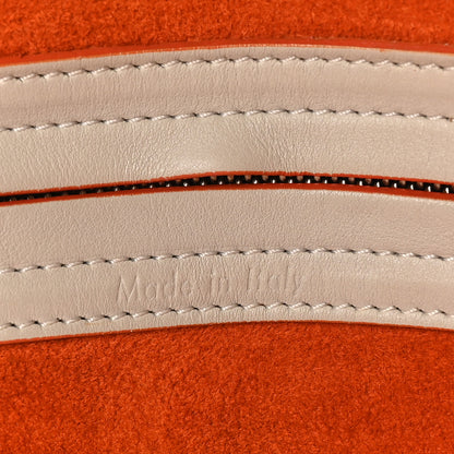 Celine Smooth Calfskin Medium Phantom Luggage Chalk Orange Trim 8 of 17