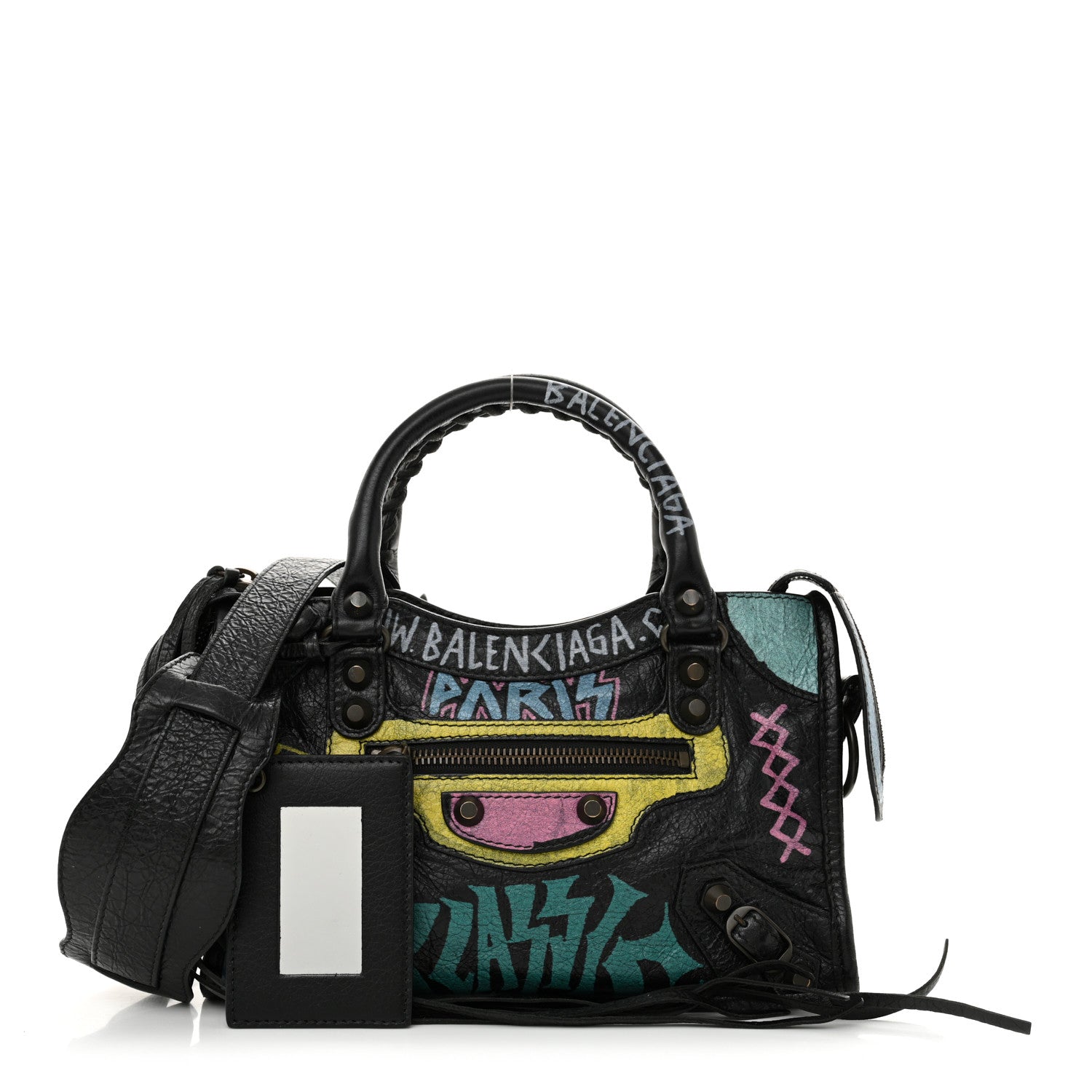 Balenciaga Agneau Arena Graffiti All Over Classic Hardware Mini City Black Multicolor 2 of 11