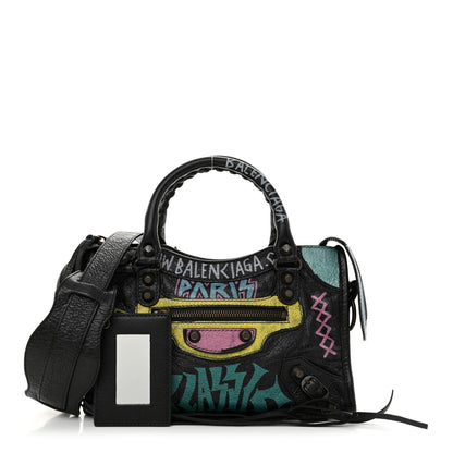 Balenciaga Agneau Arena Graffiti All Over Classic Hardware Mini City Black Multicolor 2 of 11