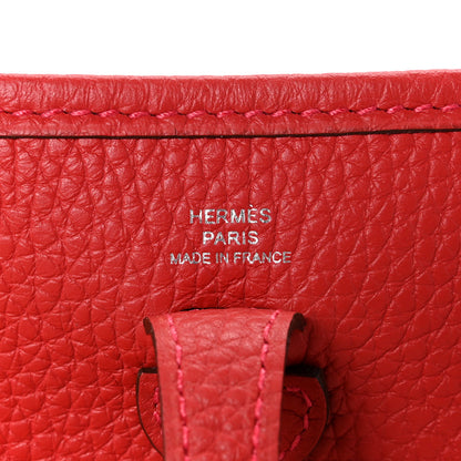 Hermes Taurillon Clemence Evelyne TPM Rouge Casaque 6 of 11